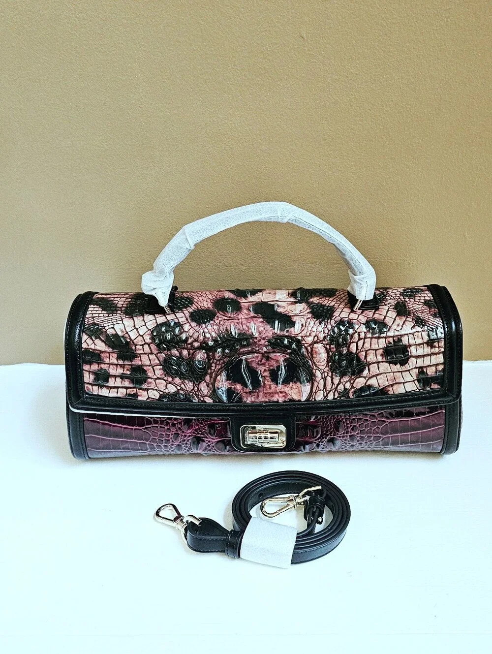NWT Brahmin CHERRY LACQUER TOWERS Dayan w/Cordelia Wallet